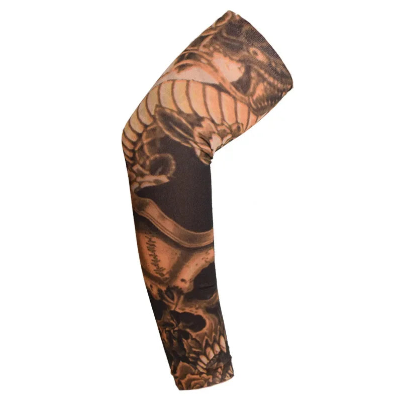 Summer Outdoor Riding Flower Arm Tattoo Sleeve Sports Travel Fishing Sunscreen Tattoo Sleeve Arm Guard