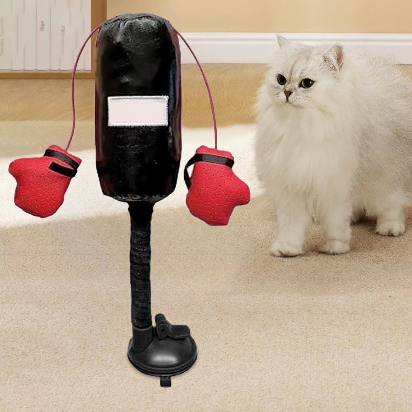 Cat Punching Bag Toy Indoor Kitten Pet Boxing Toy for Bored Indoor Adult Cats with Boxing Gloves Interactive Toys Pet Supplies