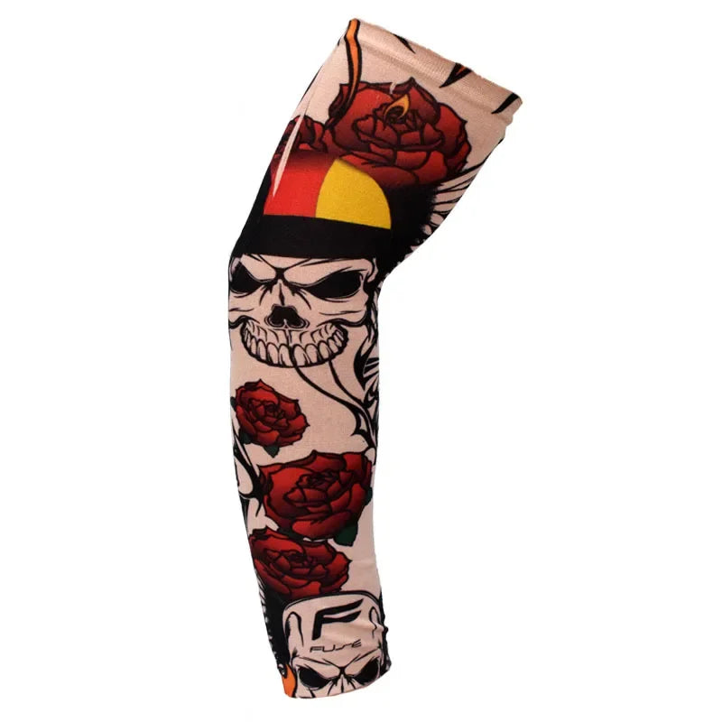 Summer Outdoor Riding Flower Arm Tattoo Sleeve Sports Travel Fishing Sunscreen Tattoo Sleeve Arm Guard