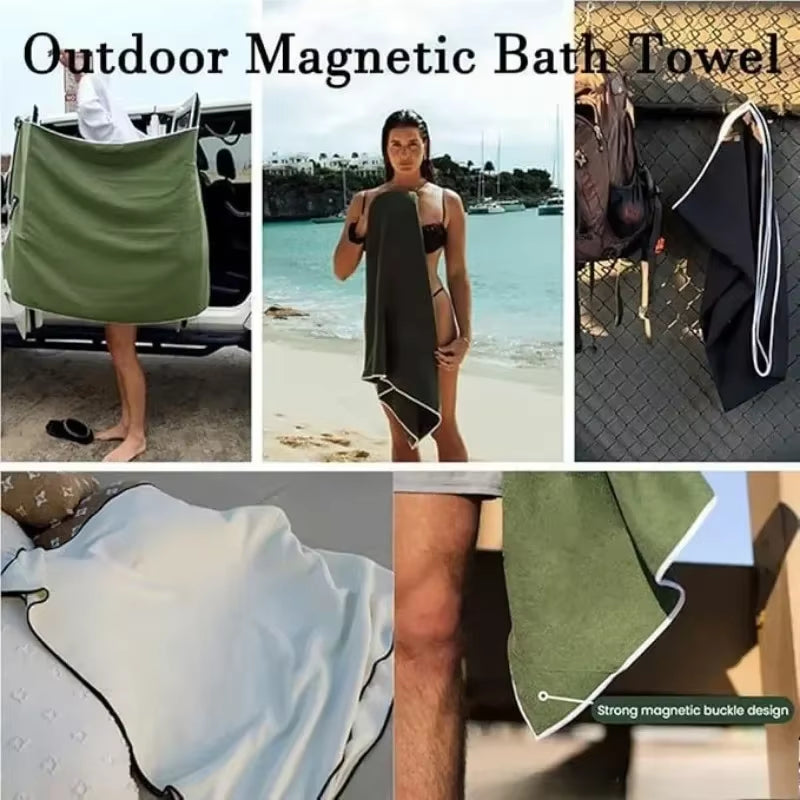 Outdoor Beach Magnetic Bath Towel Soft and Comfortable Outdoor Beach Towel Swimming with Magnetic Bath Towel