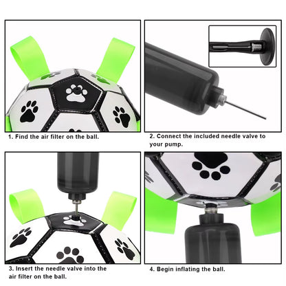 Dog Toys Soccer Ball with Grab Tabs Interactive Dog Balls Toys Durable Puppy Outdoor Training Soccer Pet Football Toys