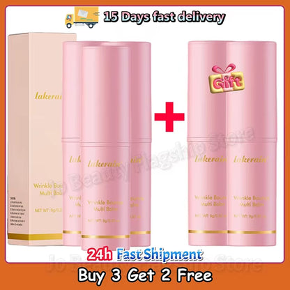 Korean Bounce Multi Balm Collagen Pink Stick Eye Balm for Face Lifting Deep Moisturizing Multi Cream Hydrated Skin Care 1/3/5Pcs