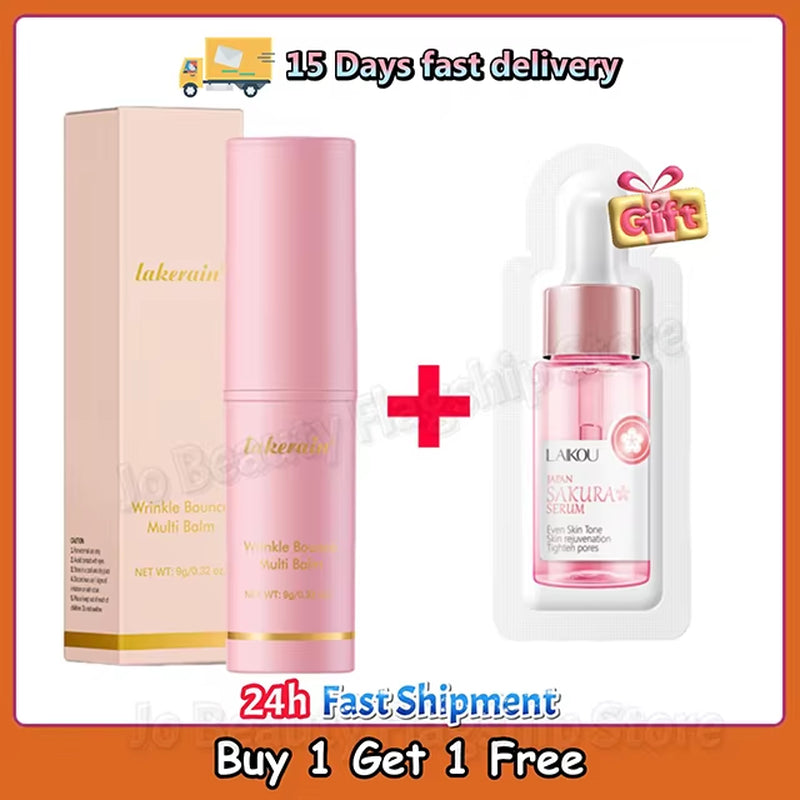 Korean Bounce Multi Balm Collagen Pink Stick Eye Balm for Face Lifting Deep Moisturizing Multi Cream Hydrated Skin Care 1/3/5Pcs