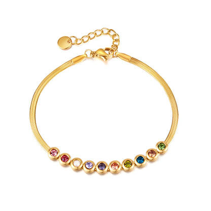 Europe and the United States Fashion Stainless Steel Zircon Bracelet Women Light Luxury Luxury Small High-Grade Accessories
