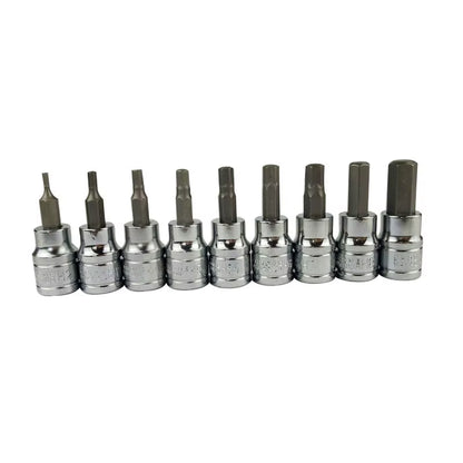 3/8 Inch Hex Bit Socket Set Sturdy Allen Key Sockets Professional 3/8Inch Drive Drill Metric Tools Kit Durable Impact Socket Set