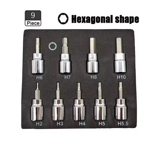 3/8 Inch Hex Bit Socket Set Sturdy Allen Key Sockets Professional 3/8Inch Drive Drill Metric Tools Kit Durable Impact Socket Set