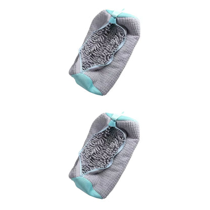 2Pcs Shoe Washing Bag Washing Machine Laundry Bags Closure Shoes Cleaning Bag Fluffy Fibers Sneaker Protector Laundry Drying Bag